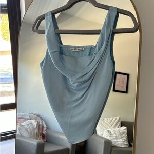 Abercrombie & Fitch Satin Cowl Neck Cami Light blue worn 2x, XS